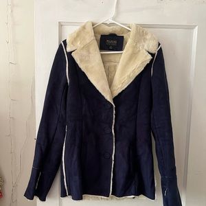 WILSON LEATHER pelle studio size small like new like vintage suede coat